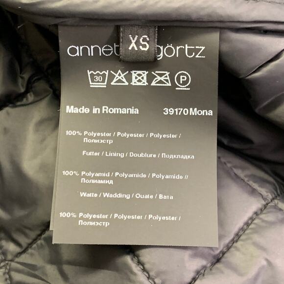 ANNETTE GOERTZ Size XS Black Polyester Hooded Layered Jacket - Picture 9 of 10